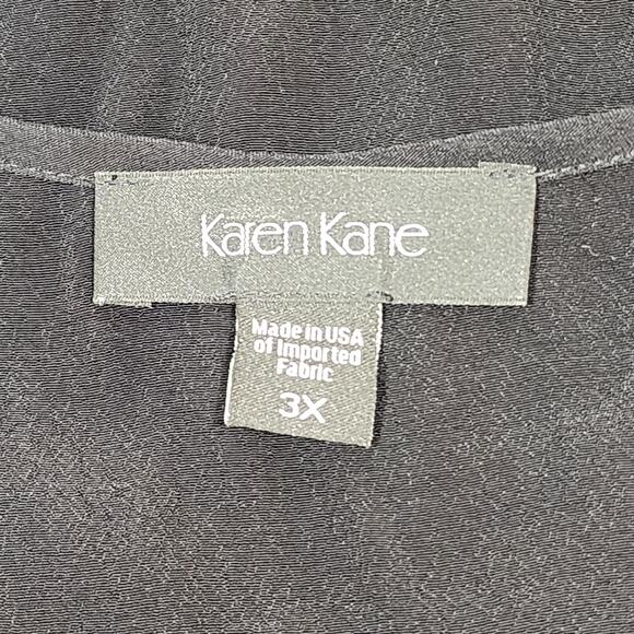 Karen Kane Peasant Long Blouse Black Lace Detail 3X Key‎ Hole Collar Boho - Picture 8 of 11